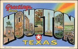 Greetings from Houston Texas Large Letter Postcard