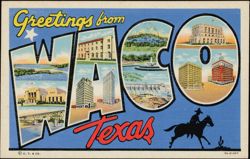 Greetings from Waco Texas Large Letter Postcard