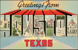 Greetings From HOUSTON Large Letter Postcard