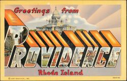 Greetings from Providence Rhode Island Large Letter Postcard