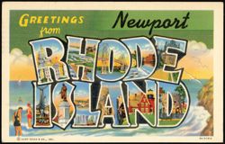 Greetings from Rhode Island Large Letter, Newport Postcard