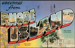 Greetings from Rhode Island Large Letter Postcard