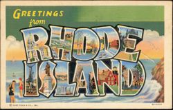 Greetings from Rhode Island Large Letter Postcard