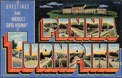 Greetings from America's Super Highway Penna Turnpike Postcard
