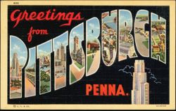 Greetings from Pittsburgh Large Letter Postcard