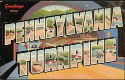 Greetings From Pennsylvania Turnpike Large Letter Postcard