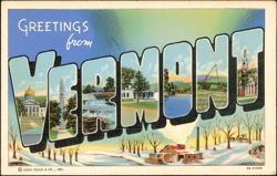 Greetings from Vermont Large Letter Postcard