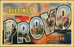Greetings from Provo Utah Large Letter Postcard