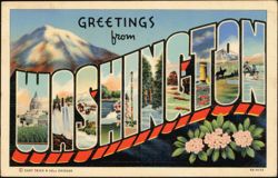 Greetings from Washington Large Letter Postcard