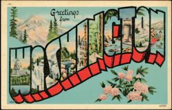 Greetings from Washington Large Letter Postcard