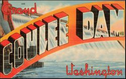 Grand Coulee Dam Large Letter Postcard