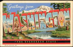Greetings from Washington, The Evergreen State Postcard