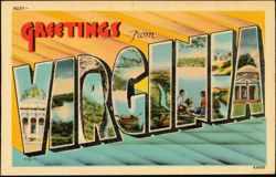 Greetings from Virginia Large Letter Scenes Postcard