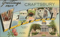 Greetings from Craftsbury, Vermont Large Letter Postcard