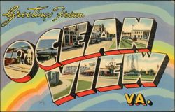 Greetings From Ocean View Large Letter Postcard