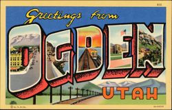 Greetings from Ogden Utah Large Letter Postcard