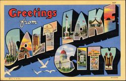 Greetings from Salt Lake City Large Letter Postcard