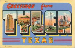 Greetings from Tyler Large Letter Scenes Postcard