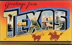 Greetings from Texas Large Letter Postcard