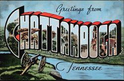Greetings from Chattanooga, Large Letter View Postcard