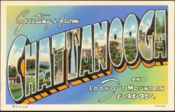 Greetings from Chattanooga and Lookout Mountain Postcard