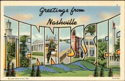 Greetings from Nashville Large Letter Postcard