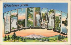 Greetings from Tennessee Large Letter Postcard
