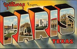 Greetings from Paris Texas Large Letter Postcard