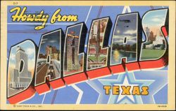 Howdy from Dallas Large Letter with City Views Postcard