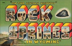 On the Lincoln Highway, Rock Springs Large Letter Postcard