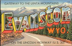 Gateway to the Uinta Mountains, Lincoln Highway Postcard