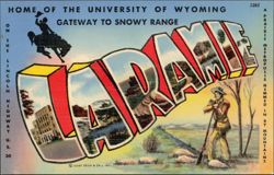 Laramie, Gateway to Snowy Range Large Letter Postcard