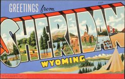 Greetings from Sheridan Wyoming Large Letter Postcard