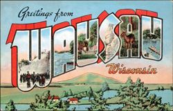 Wausau Wisconsin Large Letter Views Postcard