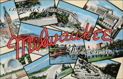Greetings From Milwaukee Wisconsin Postcard