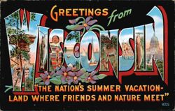 Greetings from Wisconsin Large Letter Postcard