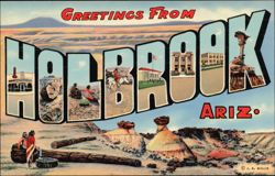 Greetings From Holbrook Arizona Large Letter Postcard