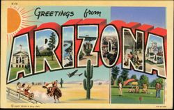 Greetings from Arizona Large Letter Postcard