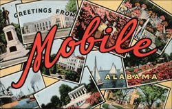 Greetings From Mobile, Alabama Multi-View Collage Postcard