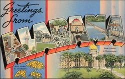 Greetings From Alabama Large Letter, Montgomery Capital Postcard