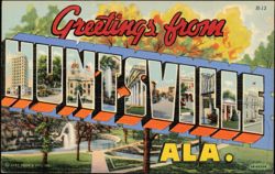 Greetings from Huntsville, Ala. Large Letter Postcard