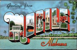 Mobile Large Letter Keyed Views Postcard