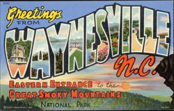 Greetings From Waynesville N.C. Great Smoky Mountains Postcard