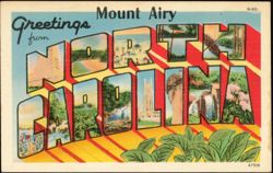Greetings from Mount Airy North Carolina Large Letter Postcard