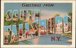 Greetings From South Fallsburg Large Letter Postcard