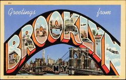 Greetings from Brooklyn Large Letter Postcard