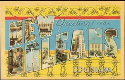 Greetings from New Orleans Louisiana Large Letter Postcard
