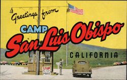 Greetings from Camp San Luis Obispo Entrance Postcard