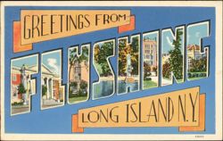 Greetings From Flushing Long Island Postcard