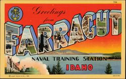 Greetings from Farragut Naval Training Station Large Letter Postcard
